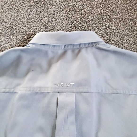 Ariat shirt Mens Large Blue Button Up Long Sleeve Twill - Picture 8 of 13